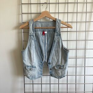 Vintage 2000s H&M Divided denim vest / Y2K Festival Coachella Boho | Size 40 M/L